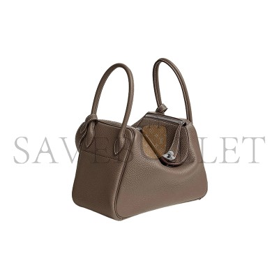 HERMÈS LINDY 26 CLEMENCE ÉTOUPE PALLADIUM HARDWARE (26*18*12cm) HERMÈS LINDY 26 CLEMENCE ÉTOUPE PALLADIUM HARDWARE (26*18*12cm)